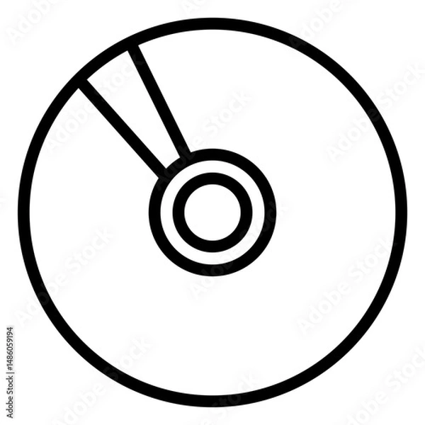 Fototapeta Multimedia compact disk stroke icon