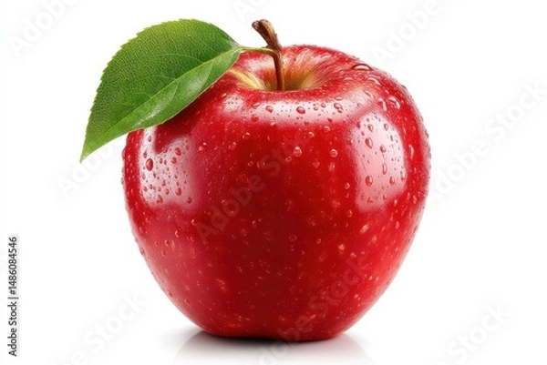 Fototapeta The apple, a fresh and organic fruit with a red hue, embodies the best of nature with its juicy and sweet taste; rich in vitamin content, it supports health and nutrition with every ripe bite