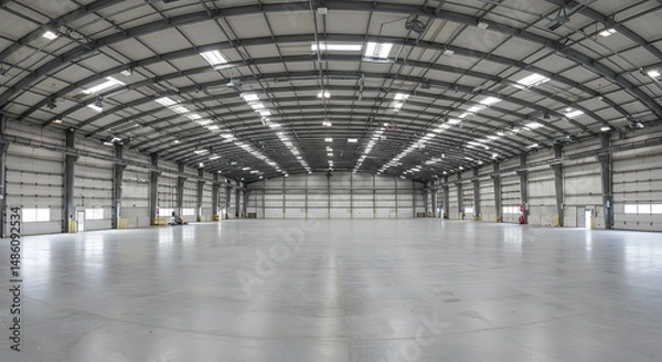 Obraz Empty Warehouse Interior with Metal Frame