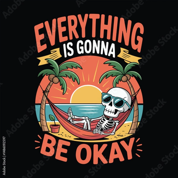 Fototapeta Everything is gonna be okay design vector EPS file