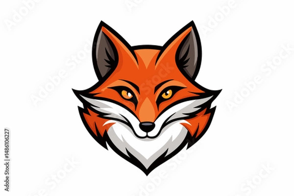 Fototapeta fox head logo vector on white background