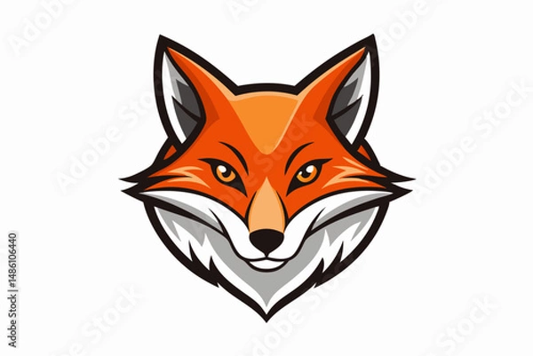 Fototapeta fox head logo vector on white background
