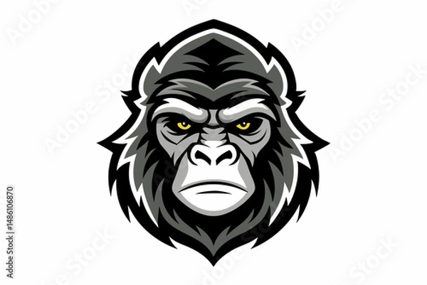 Fototapeta gorilla head logo vector on white background