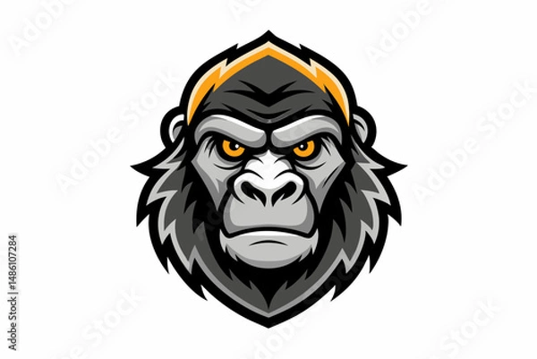 Obraz gorilla head logo vector on white background