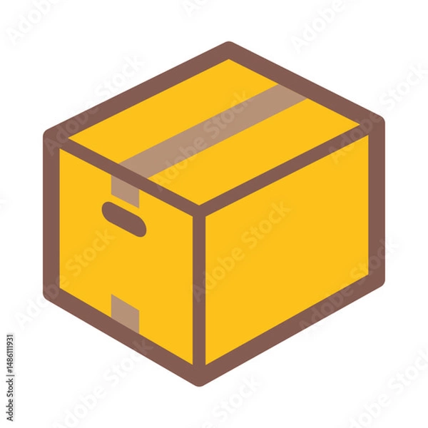 Fototapeta Cardboard Box Illustration Isolated on White Background
