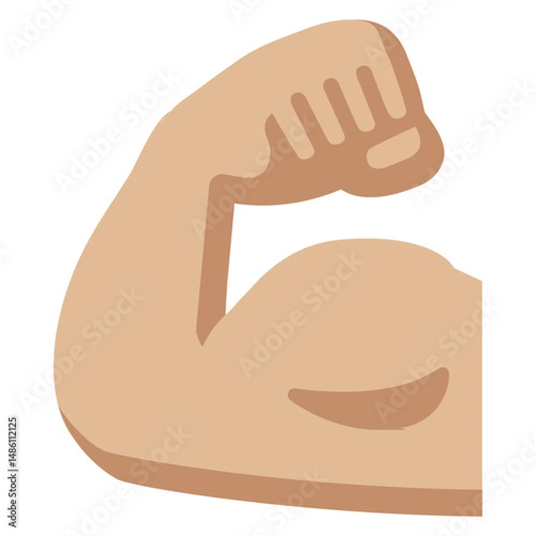 Fototapeta Flexed Bicep Illustration Isolated on White Background