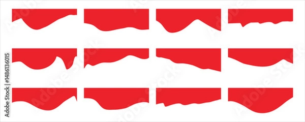 Fototapeta  Abstract Wave Border set vector on white background.