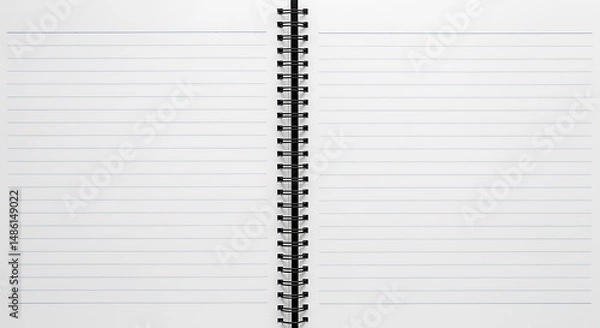 Obraz Open spiralbound notebook with lined pages