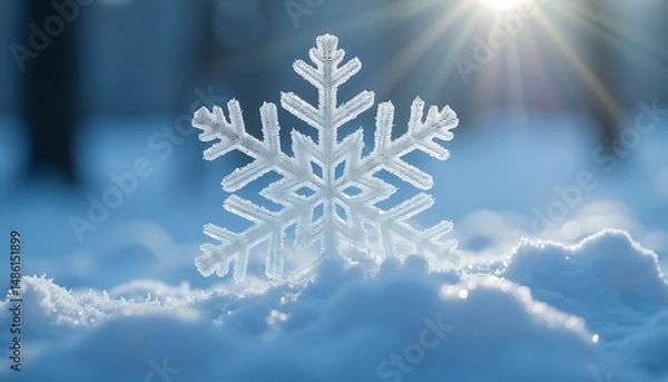 Obraz snowflake on blue background