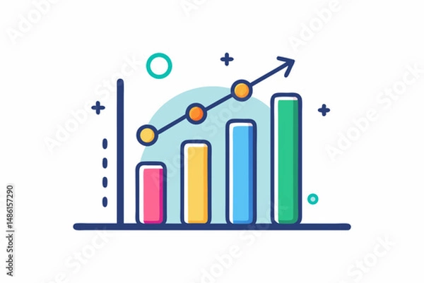 Fototapeta chart with three bars icon
