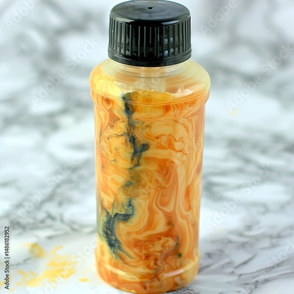Obraz Abstract Swirls in a Bottle: Unique Decorative Fluid Art Display Inside