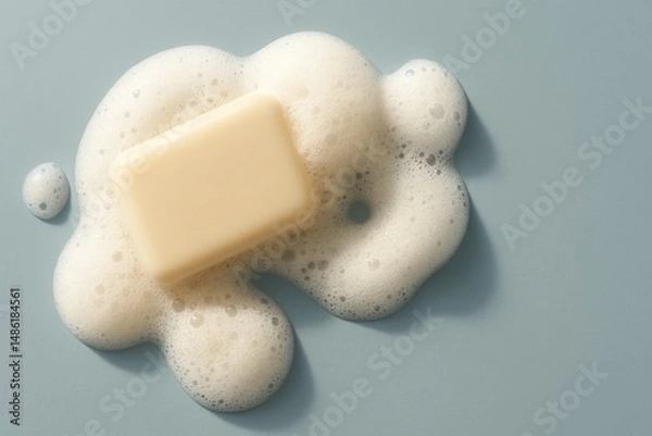 Obraz Soap Bar with Foamy Bubbles