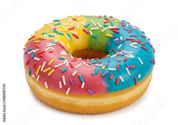 Fototapeta Colorful donut with sprinkles
