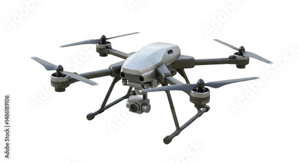 Fototapeta Isolated Drone with Camera for Aerial Photography