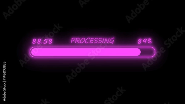 Obraz Progress loading bar  download illustration with black background.