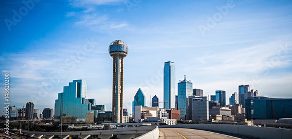 Obraz panoramę miasta i centrum Dallas w Teksasie