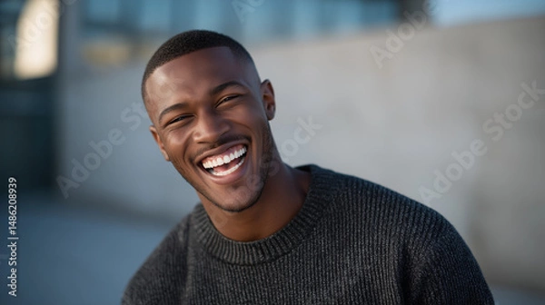 Fototapeta Joyful laughter capturing pure happiness and emotional expression