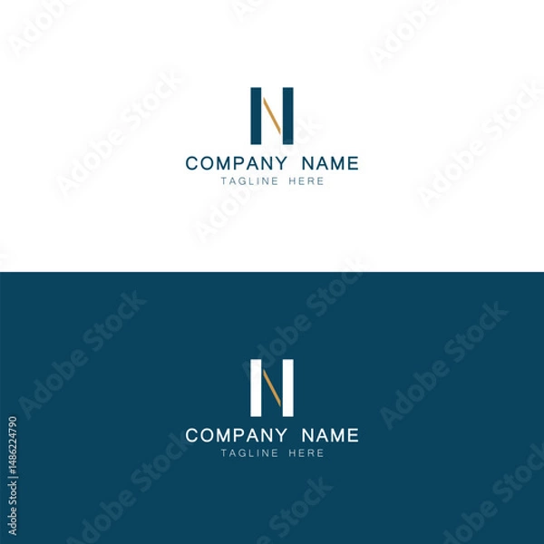 Obraz Creative letters Initials Monogram logo HN NH H N