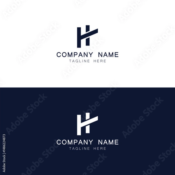 Obraz HT Letter Logo Design Vector Template. Alphabet Initial Letter HT Logo Design With Glossy Reflection Business Illustration.