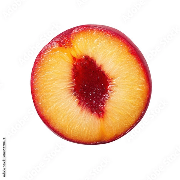 Fototapeta Cross section of a peach fruit isolated on transparent background