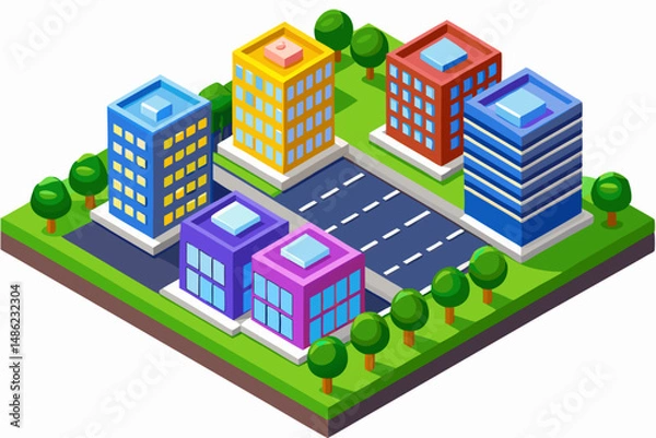 Obraz vector illustration of a city