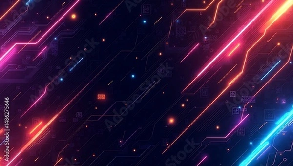 Fototapeta Abstract futuristic gaming background. Generative Ai.