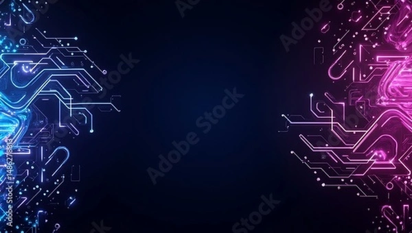 Fototapeta Abstract futuristic gaming background. Generative Ai.