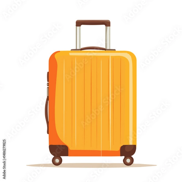 Obraz Travel Suitcase 2D flat vector illustration, isolated on a white background.