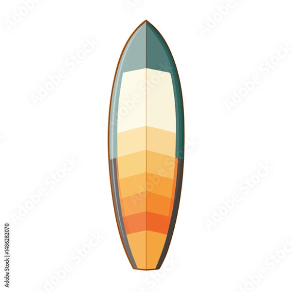Obraz 2D flat vector illustration of Surfboard, isolated on a white background.