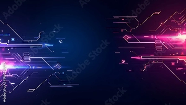 Fototapeta Abstract futuristic gaming background. Generative Ai.