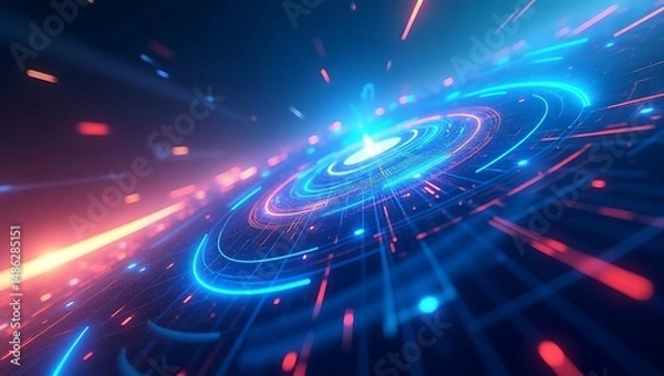 Fototapeta Abstract futuristic gaming background. Generative Ai.