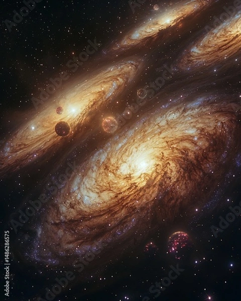 Fototapeta Layered space view halo to galactic center with globular clusters visible Globular Clusters and Galactic Center Halo depth composite Space photography composite Telephoto lens