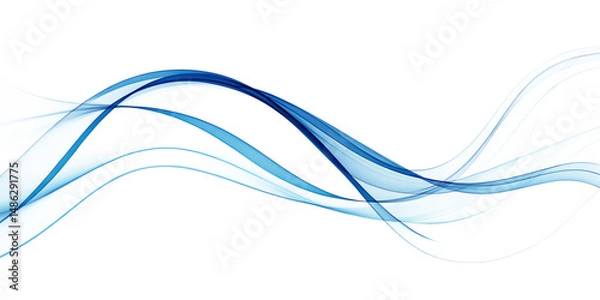 Fototapeta Abstract blue waves flowing dark background design