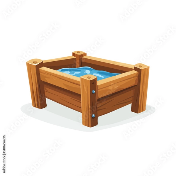 Obraz Water Trough 2D flat vector illustration, isolated on a white background.