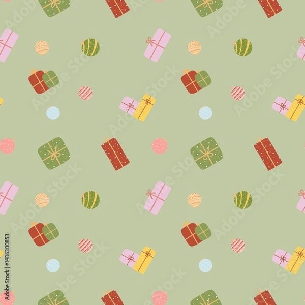 Obraz seamless pattern with christmas gifts