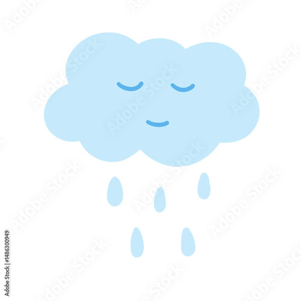 Obraz Cute cloud with rain drops