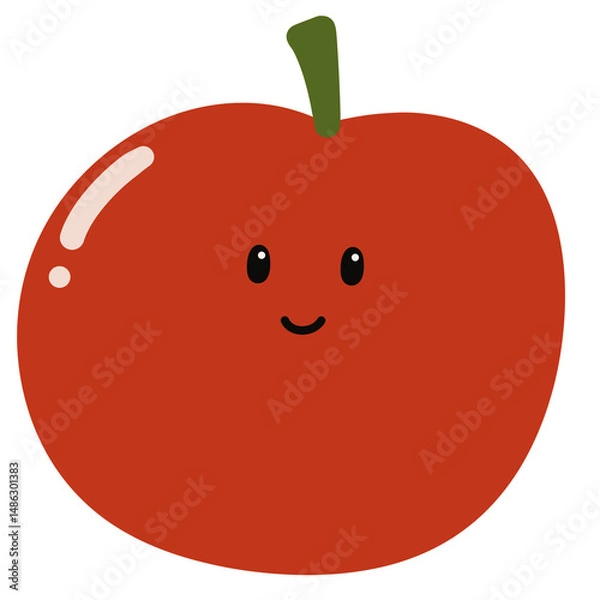 Obraz red apple cartoon