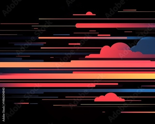 Obraz Abstract cloudscape with motion blur