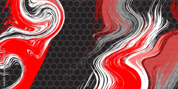 Obraz Abstract silver cyber red light power black blank space technology futuristic style design modern background vector