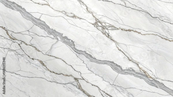 Fototapeta Luxurious white marble texture with gray and gold veins for elegant backgrounds