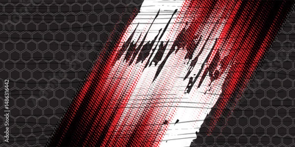 Obraz Abstract silver cyber red light power black blank space technology futuristic style design modern background vector, eps10.