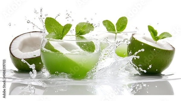Obraz Refreshing Coconut Drink with Mint