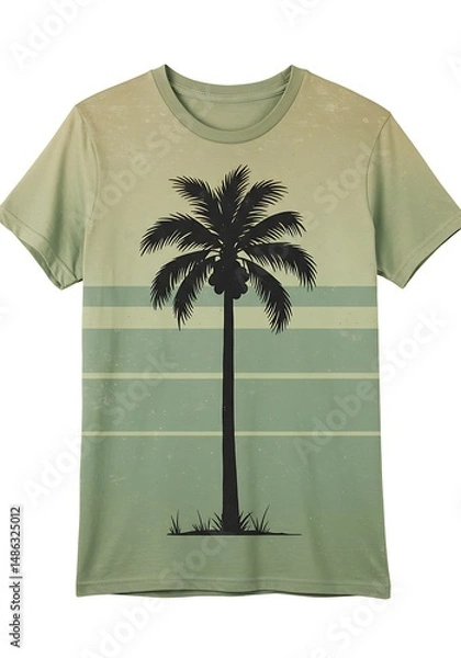 Obraz Palm Silhouette Sunset Tee AI Generated