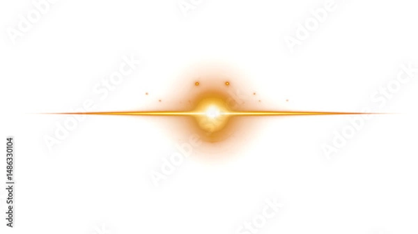 Obraz Golden Light Streak with Lens Flare Effect.