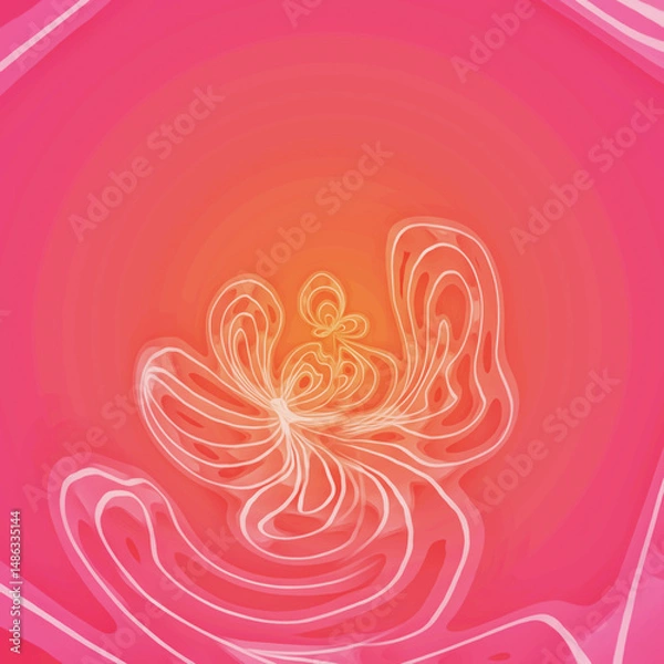 Fototapeta Abstract geometric pattern background, textured template, floral design illustration wallpaper