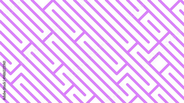 Fototapeta A geometric pattern featuring intersecting lines in light pink against a white background, creating a modern and abstract design.