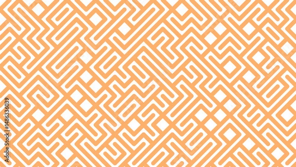 Fototapeta a seamless pattern with an orange and white geometric design. The pattern is made up of small, interlocking lines that form a zigzag or diamond shape