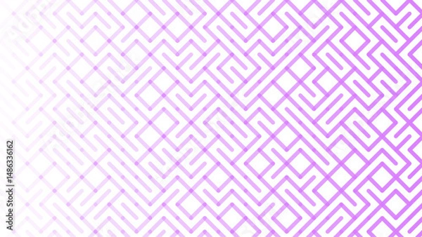 Obraz Modern geometric pattern with interwoven purple lines forming an intricate, textured design. A visually striking abstract composition with dimensional depth