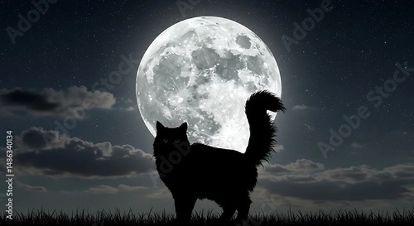 Obraz Moonlit Shadow's Gaze AI Generated