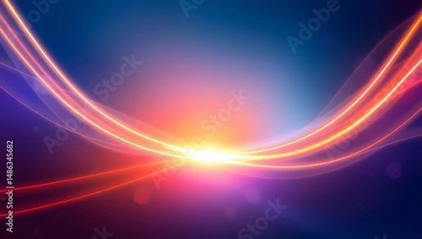 Obraz Abstract Light Trails Vibrant, Dynamic Curves of Energy and Color, Swirling in a Glowing, Radiant Composition.  A Captivating Visual of Light Streaks and Dynamic Forms.